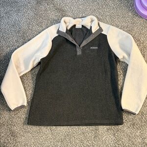 Columbia Charcoal and Cream Fleece Pullover NWOT size large